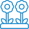 Blue flower bed vector