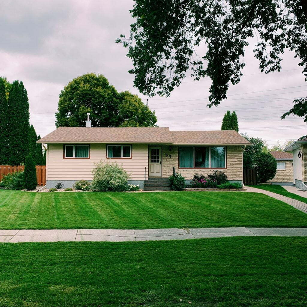 A house with fresh green lawn